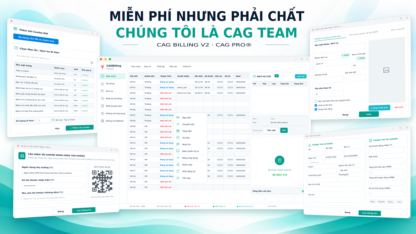 Giao diện thực tế CAG Billing V2